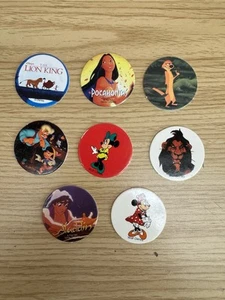 VTG 1990’s Disney Pogs set of 8 preowned Aladdin Pinocchio Ariel Lion King + - Picture 1 of 1