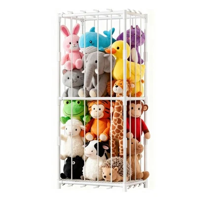 Organizador de juguetes de zoológico de almacenamiento de animales de peluche esquina cofre felpa PVC material extra... Foto 1 de 4