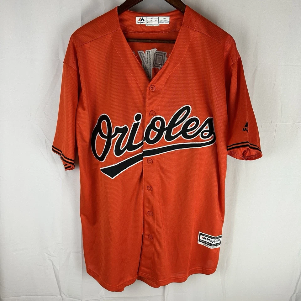 Camiseta masculina grande laranja base legal Majestic Baltimore Orioles Cal Ripken Jr #8 - Imagem 1 de 4