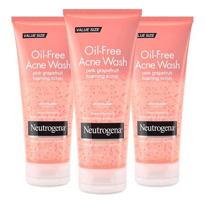 Neutrogena Pink Grapefruit Oil-Free Acne Face Wash 6.7oz 3-Pack with Vitamin C - Image 1 of 4