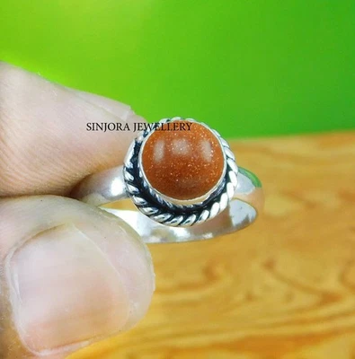 Anello regalo fatto a mano in argento sterling 925 pietra del sole misura... - Immagine 1 di 4