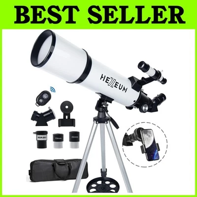 Telescopio de 80 mm completamente recubierto con montaje AZ y adaptador de teléfono Foto 1 de 4