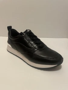 Michael Kors Women’s Allie Stride Trainer Leather Sneakers Black - Size 7.5 EUC - Picture 1 of 7