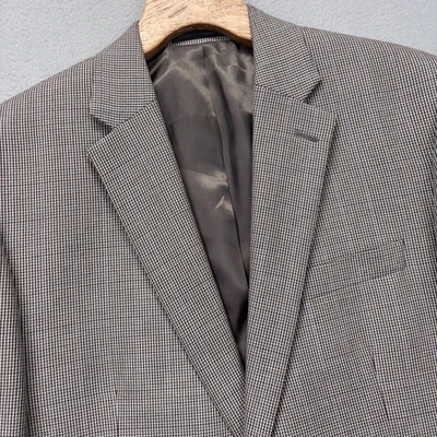 Blazer Lauren Ralph Lauren Para Hombre 42L Gris Pata de Gallo Dos Botones Forrado Oficina Foto 1 de 4