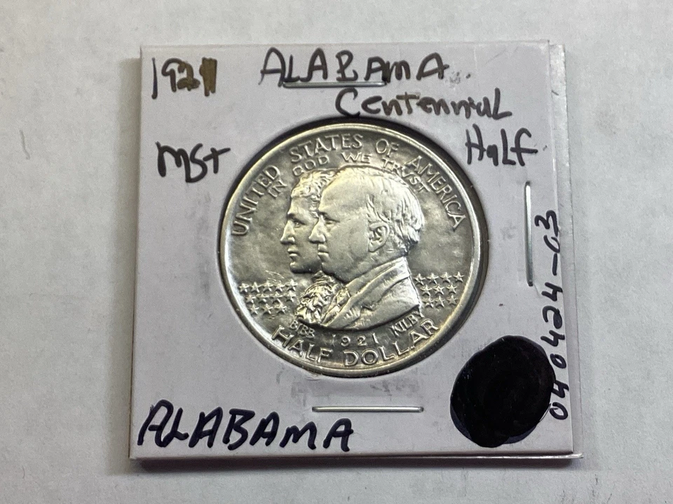 1921 Alabama Centennial Commemorative Silver Half Dollar US Coin 040424 03tkk - Image 1 of 4