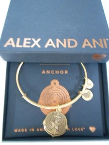Alex and Ani ANCHOR II erweiterbares Armband Rafaelian Gold Finish Neu mit Etikett - Bild 1 von 4