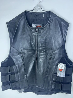 First Classics Commando SWAT Team Club Style Leather Vest Size 3XL Motorcycle - Image 1 of 4