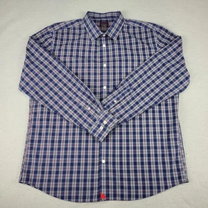 UNTUCKit Shirt Mens 2XL Blue Red Plaid Slim Fit Wrinkle Free Button Down Dress - Picture 1 of 8