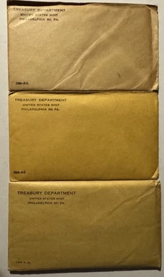 LOT OF 3. 1957 1958 1959 UNOPENED UNCIRCULATED U.S. MINT SETS 90% SILVER - Image 1 of 4