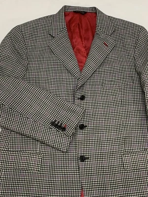 Blazer a cuadros de lana a cuadros Southwick for Cuffs negro/blanco/azul/rojo 44R EE. UU. de colección Foto 1 de 4