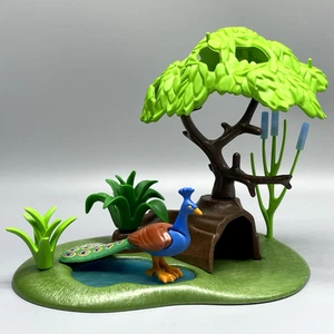 Playmobil Outdoor Woods Landscape Scene Pond Log Tree Flowers Plants Peacock NEW - Picture 1 of 3