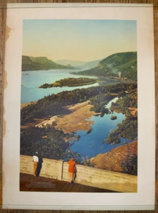 UNION PACIFIC RAILROAD poster vintage anni 50 Columbia River Gorge - Foto 1 di 7
