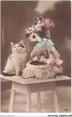 AILP9-0856 - CHAT - chats et fleurs - Photo 1/2