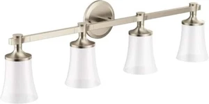 Moen YB0364NL Flara Badezimmer-Waschtisch 4-flammig Milchglas poliertes Nickel - Bild 1 von 7