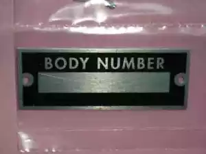 New Blank BODY ID Plate for any year make antique vintage Car Truck Motorcycle - Picture 1 of 1