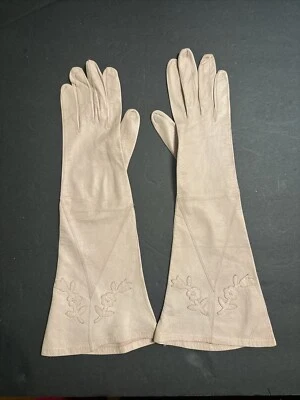 GUANTES DE CUERO PARA NIÑOS Rosa Polvoriento Claro Vintage Mujer’s Boda Elegante Moda Foto 1 de 4