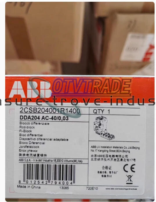 NEW 1PCS ABB DDA204 AC-40/0,03 RCD Block 2CSB204001R1400 for MCBs S200 series - Image 1 of 2