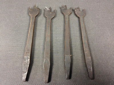 Lot de 4 mèches à bois anciennes pour vilebrequin UNIS France diam 18 et 20 - Photo 1/4