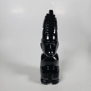 Vintage Black Onyx Obsidian Aztec Mayan Inca Figure 6” Tall Excellent - Picture 1 of 7