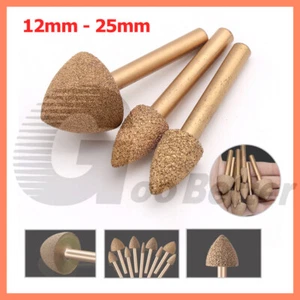 12mm-25mm Diamond Brazing Burr Grinding Engraving Drill Bit for Dremel 6mm Shank - Picture 1 of 9