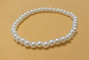 AUTÉNTICO BRAZALETE DE PERLAS BLANCAS CULTIVADAS GENUINO HECHO A MANO SEÑORA REGALO - Imagen 1 de 2