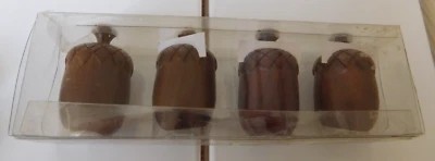 Juego de 4 tarjeteros tallados en bellota madera vacaciones otoño acción de gracias por Target Foto 1 de 4