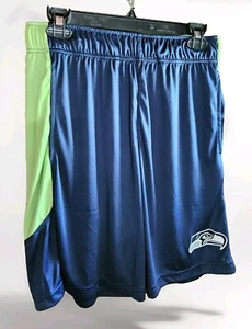 Seattle Seahawks Fanatics Men's Go Hard Shorts College Navy/Neon Green Sz Medium - Picture 1 of 6