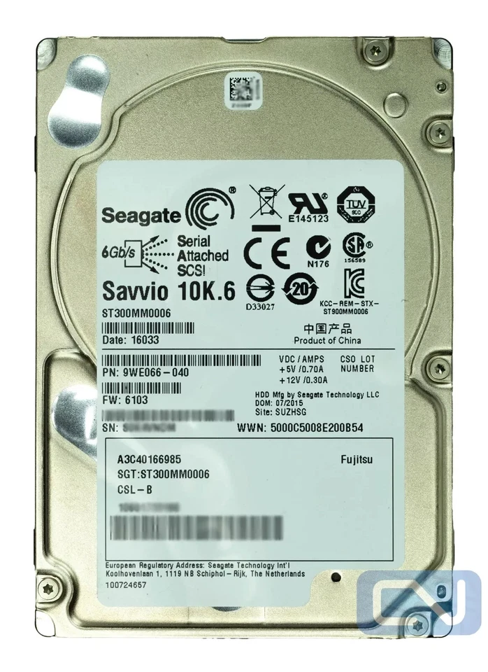 Seagate ST300MM0006 300GB 2.5" 15mm SAS 6Gb/s 64MB Savvio 10K.6 HDD - Image 1 of 1