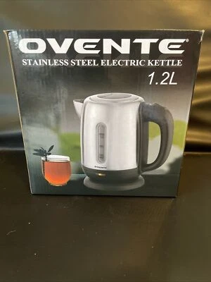 Chaleira elétrica de aço inoxidável Ovente 1,2L portátil desligamento automático prata KS22S - Imagem 1 de 4