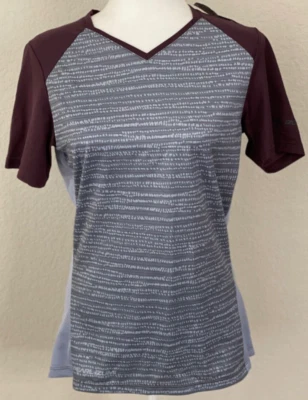 NUEVO CON ETIQUETAS $60 Wms L PEARL IZUMI Lanzamiento Manga Corta Cuello en V Poliéster Top Ropa Activa Foto 1 de 4