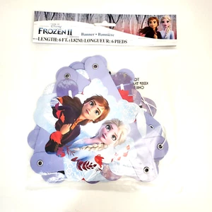 DISNEY FROZEN II BIRTHDAY BANNER 6FT ANNA ELSA - FREE SHIPPING! - Picture 1 of 2
