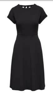 Banana Republic Soft Ponte Tie-Back Fit-and-Flare Dress Black Size 2 NWT $118 - Picture 1 of 6