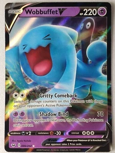 HOLO Wobbuffet V 086/202 NM/M - Tarjeta Pokémon Escudo Espada Ultra Rara - Imagen 1 de 2