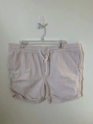 H & M LOGG 抽绳 100% 棉短裤 卡其色 棕褐色 口袋 卷铐 — 第 1/4 张图片