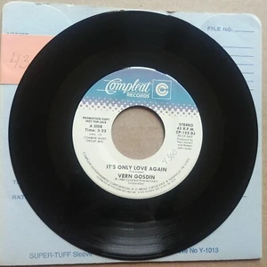 VERN GOSDIN It's Only Love Again DJ PROMO 45 7" COUNTRY Vinyl Record Records - Picture 1 of 2