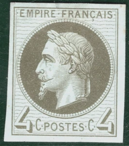 FRANCE Classic Stamp COLOUR TRIAL? Imperf 4c Olive NAPOLEON Mint MNG YOG160 - Picture 1 of 6