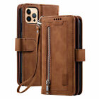 Zipper Leather Wallet Case For Iphone 15 14 Pro Max 13 12 11 Xs Xr 87 Flip Cover