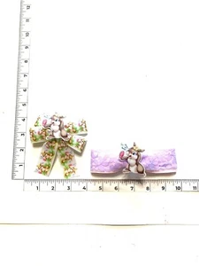 Handmade Hair Bows - Holiday - Easter - Bunny - Barrettes #1 - Picture 1 of 3