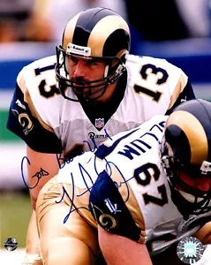 FOTOGRAFIA KURT WARNER "ST LOUIS RAMS" AUTOGRAFATA 8 X 10 COA WOF E OLD PRO - Foto 1 di 3