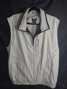 Izod XFG vest men's XL beige full zip mesh lined golf 100% polyester - Picture 1 of 8