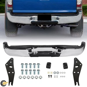 NEW Steel -Complete Chrome Rear Step Bumper Assembly For 2005-2015 Tacoma Pickup - Picture 1 of 20