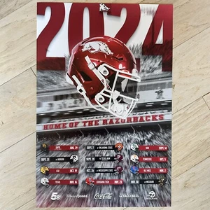 Arkansas Razorbacks 2024 SEC Football Schedule Poster 12x18 - Picture 1 of 1