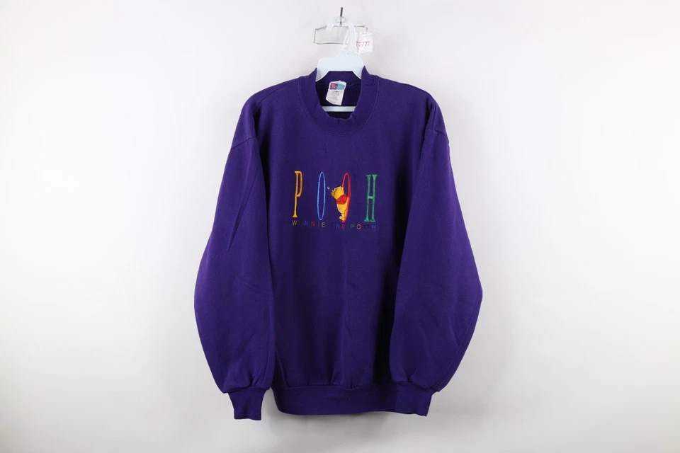 Moletom vintage anos 90 Disney feminino grande desbotado soletrar Winnie the Pooh EUA - Imagem 1 de 4