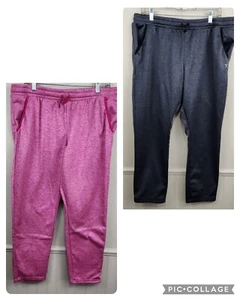 XERSION Big Girls 2XL 20.5 Pink Charcoal Fleece Lined Activewear Sweatpants NEW - Picture 1 of 15