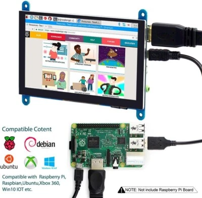 Raspberry Pi 5 inch Touch Screen with Stand,800x480 HDMI LCD Display - Image 1 of 4