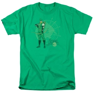 Green Arrow Arrow Target T Shirt Mens Licensed DC Comic Tee Kelly Green - Picture 1 of 2