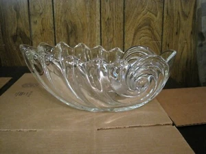 MIKASA HEAVY CLEAR CRYSTAL CLEARWATER NAUTILUS SHELL GLASS BOWL-GERMANY--RETIRED - Picture 1 of 12