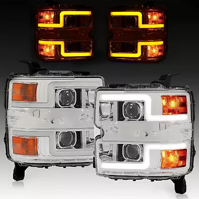 For 2015-2019 Chevy Silverado 2500 HD 3500HD Sequential LED Projector Headlights - Image 1 of 4