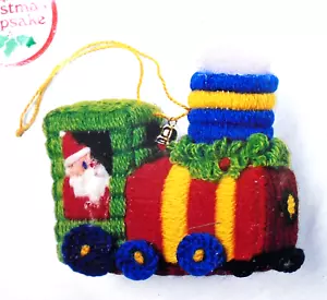 Vintage Jiffy Needlepoint Santa's Choo Choo Train Ornament Needlepoint Kit 3" - Picture 1 of 3