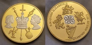 Queen Elizabeth II Diamond Jubilee Gold Silver Coin London Great Britain England - Picture 1 of 14